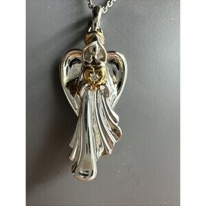 Sterling Silver Guardian Angel Pendant Necklace 30” Watch Over Me Hallmark